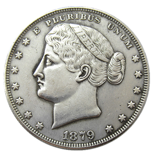 USA 1879 Hair In Burn Dollar Patterns Silver Plated Copy Coin