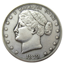 USA 1879 Hair In Burn Dollar Patterns Silver Plated Copy Coin USA 1879 Hair In Burn Dollar Patterns Silver Plated Copy Coin