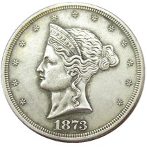 USA 1873 Beaded Coronet Trade Dollar Patterns Silver Plated Copy Coin