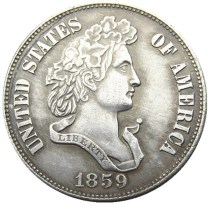 USA 1859 French Head Half Dollar Patterns Silver Plated Copy Coin