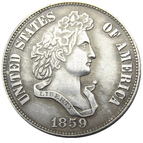USA 1859 French Head Half Dollar Patterns Silver Plated Copy Coin
