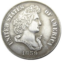 USA 1859 French Head Half Dollar Patterns Silver Plated Copy Coin USA 1859 French Head Half Dollar Patterns Silver Plated Copy Coin