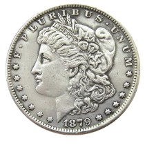 USA 1879 Morgan Dollar Patterns Silver Plated Copy Coin
