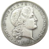 USA 1882 $1 Shield Earring Dollar Patterns Silver Plated Copy Coin