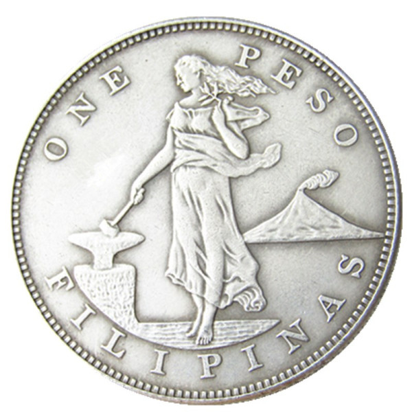 PHILIPPINES 1 Peso 1903 Crown Silver Plated copy coins