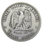 USA 1873  Frowning Bust  Trade Dollar Pattern Silver Plated Copy Coin