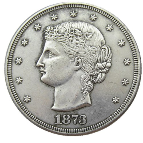 USA 1873  Frowning Bust  Trade Dollar Pattern Silver Plated Copy Coin