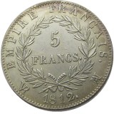 France 5 Francs 1812A-T 12pcs Different Mintmark Silver Plated Copy Coins