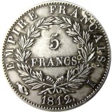 France 5 Francs 1812A-T 12pcs Different Mintmark Silver Plated Copy Coins