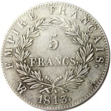 France 5 Francs 1813A-T 12pcs Different Mintmark Silver Plated Copy Coins