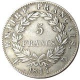 France 5 Francs 1811A-T 12pcs Different Mintmark Silver Plated Copy Coins