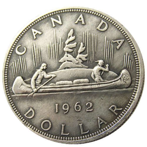 Hobo Canada 1 Dollar 1962 ELIZABETH II DEI GRATIA REGINA (1st portrait) Canadian Dollar Silver Plated Copy Coins