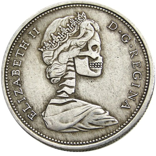 Hobo Canada 1 Dollar 1967 ELIZABETH II DEI GRATIA REGINA (1st portrait) Canadian Dollar Silver Plated Copy Coins