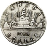 Canada 1 Dollar A Set Of (1953-1966)12pcs ELIZABETH II DEI GRATIA REGINA (1st portrait) Canadian Dollar Silver Plated Copy Coins