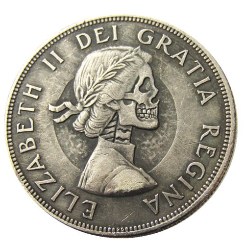 Hobo Canada 1 Dollar 1962 ELIZABETH II DEI GRATIA REGINA (1st portrait) Canadian Dollar Silver Plated Copy Coins