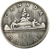 Canada 1 Dollar A Set Of (1953-1966)12pcs ELIZABETH II DEI GRATIA REGINA (1st portrait) Canadian Dollar Silver Plated Copy Coins