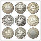 France 5 Francs 1809-1814 A-U 65pcs Different Mintmark Silver Plated Copy Coins