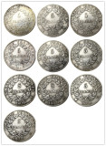 France 5 Francs 1809-1814 A-U 65pcs Different Mintmark Silver Plated Copy Coins