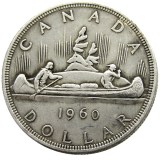 Canada 1 Dollar 1960 ELIZABETH II DEI GRATIA REGINA (1st portrait) Canadian Dollar Silver Plated Copy Coins