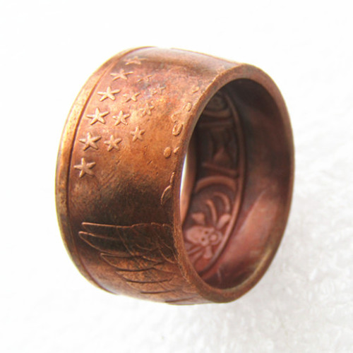 US Momento Mori Copy Coins Copper 'eagle' Ring Handmade In Sizes 8-16
