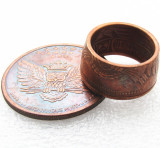 US Momento Mori Copy Coins Copper 'eagle' Ring Handmade In Sizes 8-16
