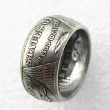 Morgan Silver Dollar Coin Ring 1878 'eagle' Silver Plated Handmade In Sizes 6-16