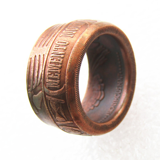 US Momento Mori Copy Coins Copper 'Head' Ring Handmade In Sizes 8-16