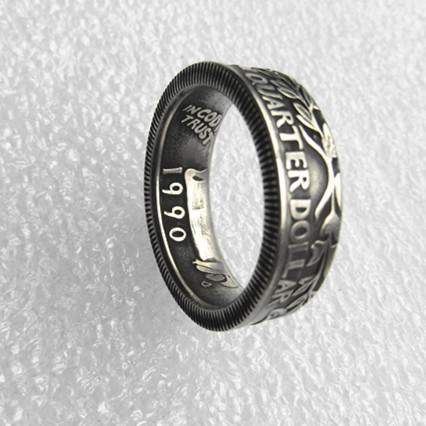 US Washington '1990' Quarter Dollar Coin Ring Handmade In Sizes 6-14