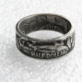 Walking Half Dollar Ring 1917 'eagle’Handmade Silver Plated Coin Ring In Sizes 6-14