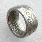 Handmade Ring By ali bin abitalib 'Head' commemorative-mohammad reza pahlavi Silver Plated Copy Coin In Size 8-16