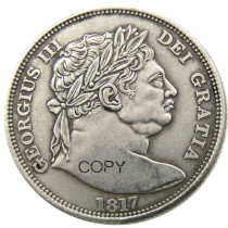 UF(28) 1817 KING GEORGE III GREAT BRITAIN SILVER HALF CROWN Silver Plated Copy COIN UF(28) 1817 KING GEORGE III GREAT BRITAIN SILVER HALF CROWN Silver Plated Copy COIN