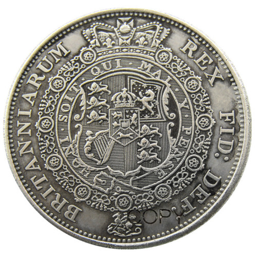 UF(27) 1816 KING GEORGE III GREAT BRITAIN SILVER HALF CROWN Silver Plated Copy COIN