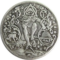 HB133 HOBO US Morgan Silver Plated Dollar skull zombie skeleton Copy Coin