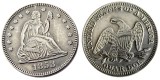 USA 5pcs/lot 1838 1839 1853-o 15pcs Liberty Seated Quarter Silver Plated Copy Coins