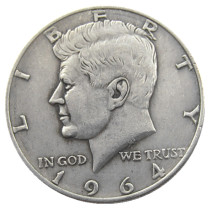 US 1964 Kennedy Half Dollar Silver Plated Copy Coins US 1964 Kennedy Half Dollar Silver Plated Copy Coins