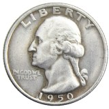 US Coins 1950P/S/D Washington Quarter Dollar Silver Plated Copy Coin