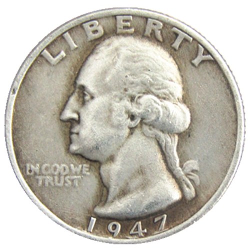 US Coins 1947P/S/D Washington Quarter Dollar Silver Plated Copy Coin