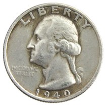 US Coins 1940P/S/D Washington Quarter Dollar Silver Plated Copy Coin US Coins 1940P/S/D Washington Quarter Dollar Silver Plated Copy Coin