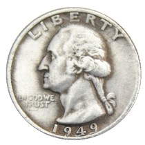 US Coins 1949P/S/D Washington Quarter Dollar Silver Plated Copy Coin US Coins 1949P/S/D Washington Quarter Dollar Silver Plated Copy Coin