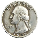 US Coins 1942P/S/D Washington Quarter Dollar Silver Plated Copy Coin