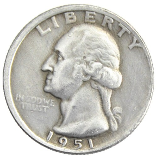 US Coins 1951P/S/D Washington Quarter Dollar Silver Plated Copy Coin