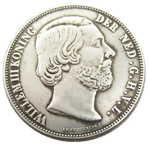 Netherlands,1818 3 Gulden Willem lll Silver Plated Copy Coin(38mm)