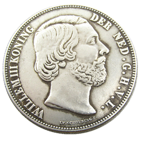 Netherlands,1818 3 Gulden Willem lll Silver Plated Copy Coin(38mm)