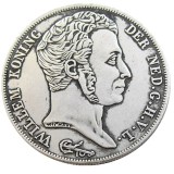 (#2)Netherlands,1818 3 Gulden Willem l Silver Plated Copy Coin