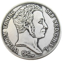 (#2)Netherlands,1818 3 Gulden Willem l Silver Plated Copy Coin (#2)Netherlands,1818 3 Gulden Willem l Silver Plated Copy Coin