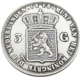 (#2)Netherlands,1818 3 Gulden Willem l Silver Plated Copy Coin