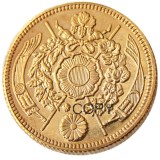JP(04)Japan Asia Meiji 10 Year 2 Yen Gold Plated Coin Copy