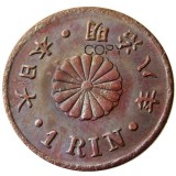 JP(51)Japan Meiji 8 Year 1 Rin Copper Copy Coins