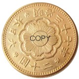 JP(24)Japan 20 Yen Gold-Plated Asian Meiji 37 Year Gold Plated Copy Coin