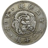 JP(142-143)Japan Asia Meiji 3/4 Year 20 Sen Silver Plated Coin Copy